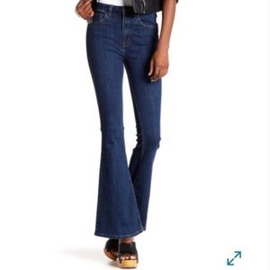 Free People High Rise Flare Bell Bottom Jeans Mallison Dark Wash Denim 26